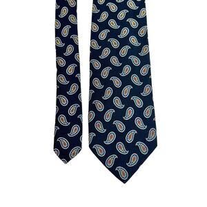Brooks Brothers Makers 100% silk Navy Paisley pattern red